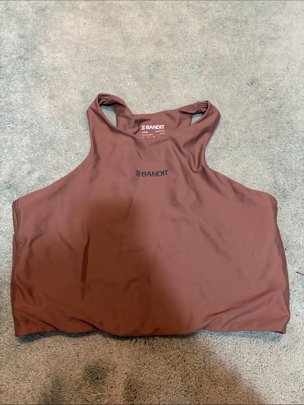 Bandit High Neck Crop Top in Mauve Brown